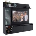 Ver imagem 2 de Estante para TV e Home Theater até 50 Polegadas 160CMX180CM Adega e Cristaleira Sorrento Preto