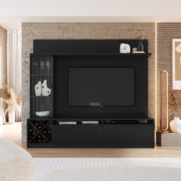 Rack com Painel para TV até 50 Polegadas com Adega e Cristaleira Sorrento  - 1