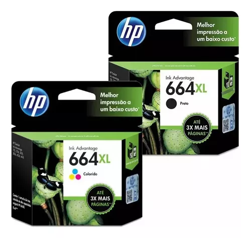 Cartucho de Tinta Hp 664xl Kit 664 Color F6v30ab F6v31ab | 1115 2136 3636 3836 3635 4676 | Original