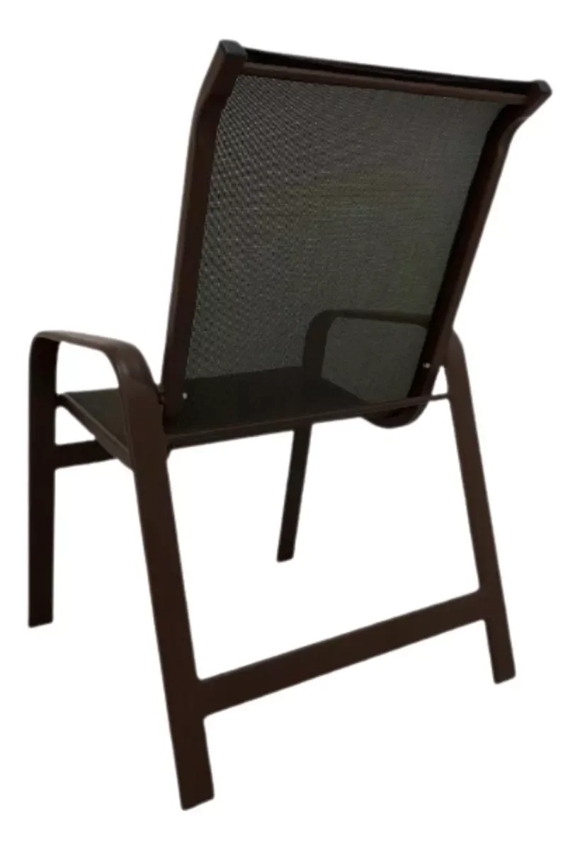 Mesa Giratória para Jardim Área Externa com 6 Cadeiras Tela - Marrom-escuro - 5