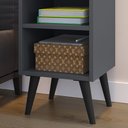 Ver imagem 4 de Mesa de Cabeceira para Quarto Decoração Pés Palito Cinza