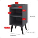Ver imagem 6 de Mesa de Cabeceira para Quarto Decoração Pés Palito Cinza