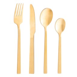 Faqueiro 16 Peças Aço Inox Athenas Dourado Gold Prime - Lyor - 3