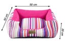 Ver imagem 4 de Cama Quadrada para Cachorro ou Gato Luppet Luxo Rosa Listras - M