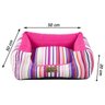 Cama Quadrada Para Cachorro Ou Gato Luppet Luxo Rosa Listras - M - 4