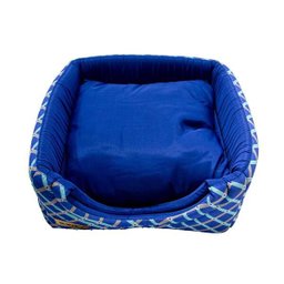Cama Iglu E Toca Para Cachorro Luppet Luxo Azul Geométrico G - 2