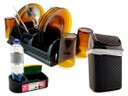 Ver imagem 1 de Kit Escorredor de Pratos + Lixeira Basculante 4,5L + Porta Detergente e Esponja Em Plástico Rattan
