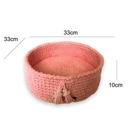 Cama Pet Redonda Rosa Feito A Mão Fio De Malha Mimosbybeth - 2