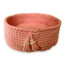 Ver imagem 3 de Cama Pet Redonda Rosa Feito a Mão Fio de Malha Mimosbybeth