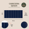 Cabeceira Queen Modulada Reta Cama Box Corino Azul Marinho - 2