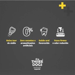 Ração Three Dogs Frango Cães Adultos Raças M/G 3Kg - 5