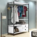 Ver imagem 1 de Módulo Closet 2 Gavetas e Cabideiro Rustic Florença Espresso Móveis