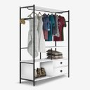Ver imagem 2 de Módulo Closet 2 Gavetas e Cabideiro Rustic Florença Espresso Móveis