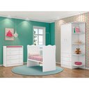 Ver imagem 1 de Conjunto para Quarto Infantil Louis 2 Portas 7 Gavetas MDF-MDP Branco Qmovi