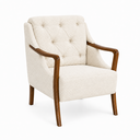 Ver imagem 1 de Poltrona Decorativa 75cm Zoe Bouclé Off White - Sallar Home
