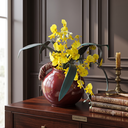 Ver imagem 2 de Jarro Decorativo Cerâmica Rústico Vermelho Terra Estonado 20cm Columbus Gold