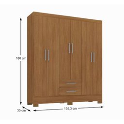 Guarda Roupa Roupeiro 6p. Abrir 2g Rodial Natal Cinamomo 50gr6223 - 2