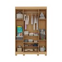 Ver imagem 4 de Guarda-roupa Infantil 122cm com Vidro 4 Portas e 2 Gavetas Sol Multimóveis Mp4420 Madeirado/branco