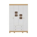 Ver imagem 5 de Guarda-roupa Infantil 122cm com Vidro 4 Portas e 2 Gavetas Sol Multimóveis Mp4420 Madeirado/branco