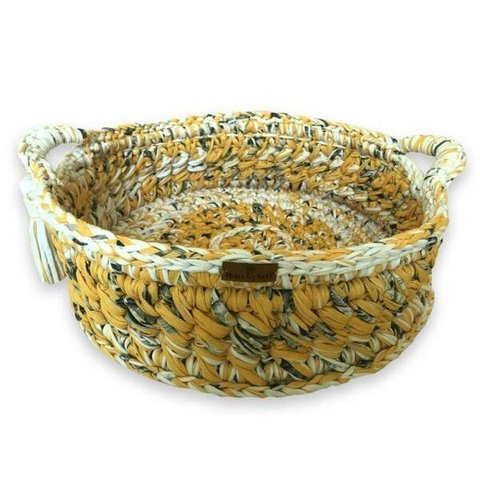 Cama Pet Redonda com Alças Amarelo Mimosbybeth