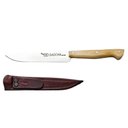 Ver imagem 2 de Faca Inox 5" Pequena Cabo de Osso Full Tang Bainha de Couro Facas Gaúcha Artesanal Legumes Carnes