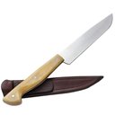 Ver imagem 1 de Faca Inox 5" Pequena Cabo de Osso Full Tang Bainha de Couro Facas Gaúcha Artesanal Legumes Carnes