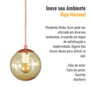 Ver imagem 6 de Pendente Bronze C/ Globo de Vidro Ambar de 14cm + Led 2w