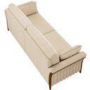 Ver imagem 2 de Kit Sofá 03 Lugares Sala Estar 222cm com 02 Poltronas Stefan Pés Madeira M03 Linho Bege - Lyam