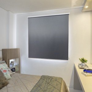 Persiana Rolo (1,55Larg. x 2,25Alt.) Blackout Cinza Escuro - Vogaflex