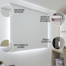 Persiana Rolo (1,40Larg. x 1,50Alt.) Blackout Cinza Escuro - Vogaflex - 4