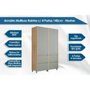 Ver imagem 3 de Armário Multiuso Lavanderia Rainha com 4 Portas e 4 Gavetas 140cm Nature Verde Nesher