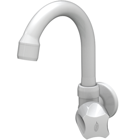 Torneira Multiuso Modelo de Parede Bica Baixa Móvel Búzios Bitola 1/2'' e 3/4'' Cor Branco Durín