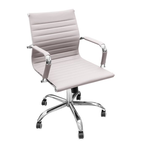 Cadeira Escritório Diretor Esteirinha Rodízio Relax Corino 3301 Branco