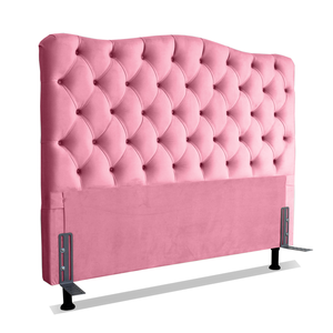 Cabeceira Para Cama Box Solteiro 0,9 M Realeza:Suede Rosa Claro