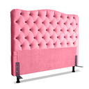 Ver imagem 1 de Cabeceira para Cama Box Solteiro 0,9 m Realeza:Suede Rosa Claro