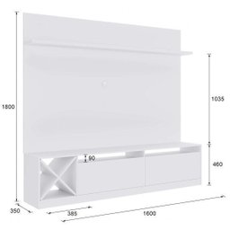 Rack com Painel para TV até 50 Polegadas 2 Portas Adega Vicenza - 3 Rack com Painel para TV até 50 Polegadas 2 Portas Adega Vicenza - 3
