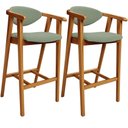 Ver imagem 1 de Kit 02 Banquetas Alta para Cozinha Bancada Bar Sala de Jantar Fixa Cecília L02 Bouclê Oliva