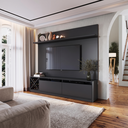 Ver imagem 1 de Estante para TV e Home Theater até 50 Polegadas 160CMX180CM 2 Portas Adega Vicenza Preto