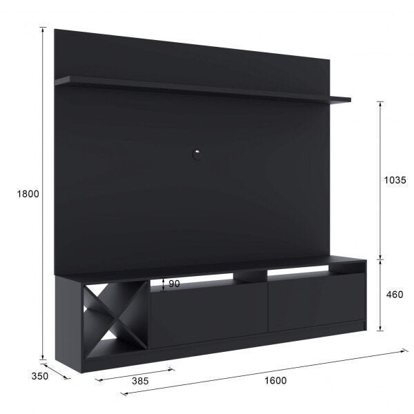 Rack com Painel para TV até 50 Polegadas 2 Portas Adega Vicenza  - 3