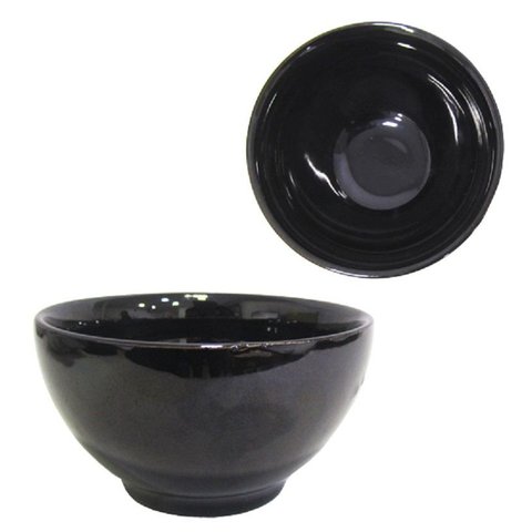 03un de Tigela / Cumbuca de Porcelana Bowl Preta 500ml
