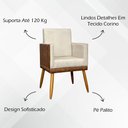 Ver imagem 5 de Kit 8 Poltronas Decorativas Modernas para Recepção Lis Corino Pé 30 Cm - Bege Suede Corino
