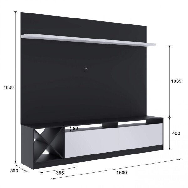 Rack com Painel para TV até 50 Polegadas 2 Portas Adega Vicenza  - 3