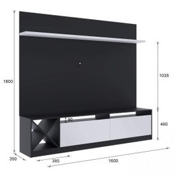 Rack com Painel para TV até 50 Polegadas 2 Portas Adega Vicenza  - 3