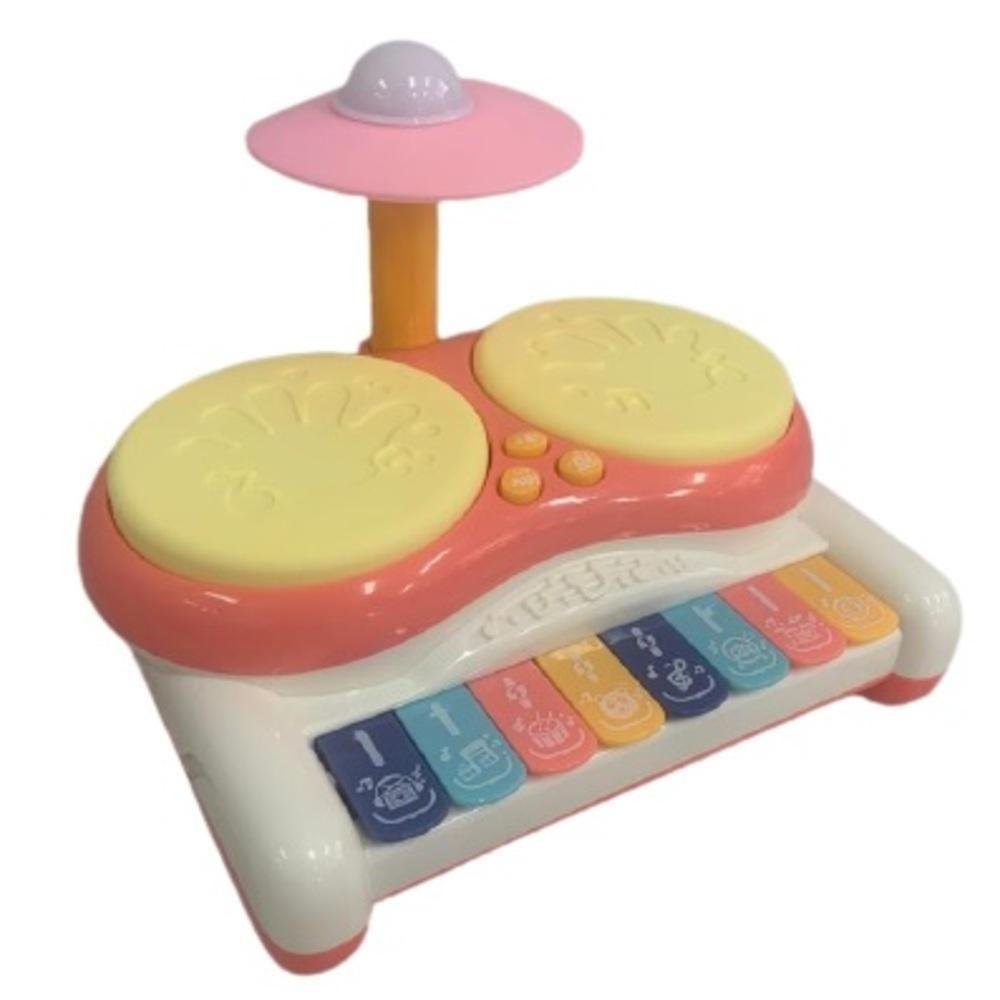 Jogo 2 Peças Musical Infantil Mini Bateria+piano Teclado 32