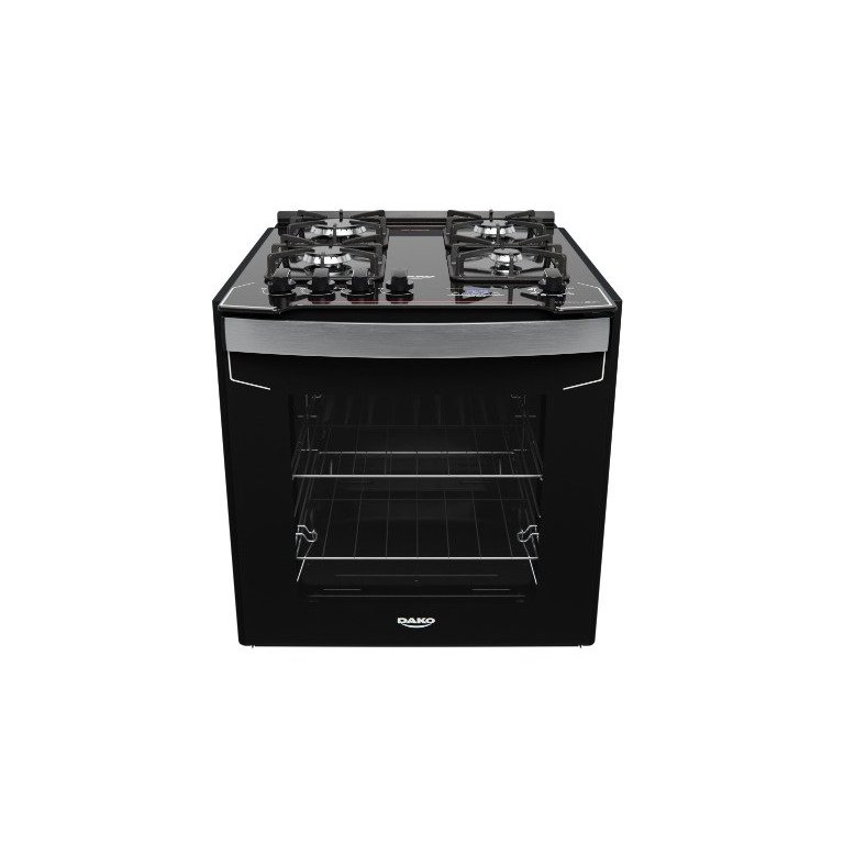 Fogão de Embutir 4 Bocas Preto com Mesa de Vidro e Timer Digital Dako Diplomata Grill Bivolt