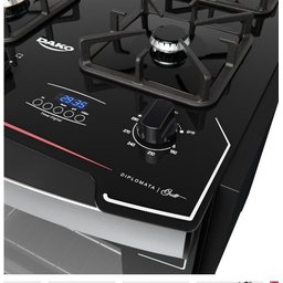 Fogão de Embutir 4 Bocas Preto com Mesa de Vidro e Timer Digital Dako Diplomata Grill Bivolt - 5