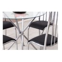 Ver imagem 2 de Conjunto Mesa Florencia Redonda Vidro 04 Cadeiras Cromada Aço Campeã de vendas Quality