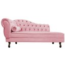 Ver imagem 2 de Divã Recamier Sofá Juliana 1,85M Lado Direito Suede Rosa Bebê Sala de Estar Recepção Quarto
