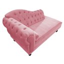 Ver imagem 5 de Divã Recamier Sofá Juliana 1,85M Lado Direito Suede Rosa Bebê Sala de Estar Recepção Quarto