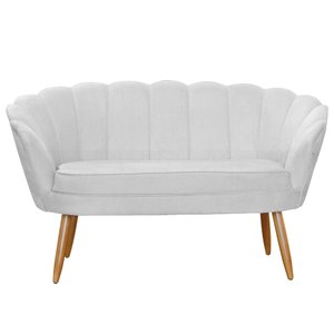 namoradeira Sofá Pétala 2 lugares Suede Branco Visalar Móveis